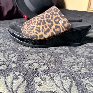 Leopard Print Wedge Sandals